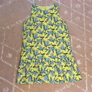 Yellow floral shift dress